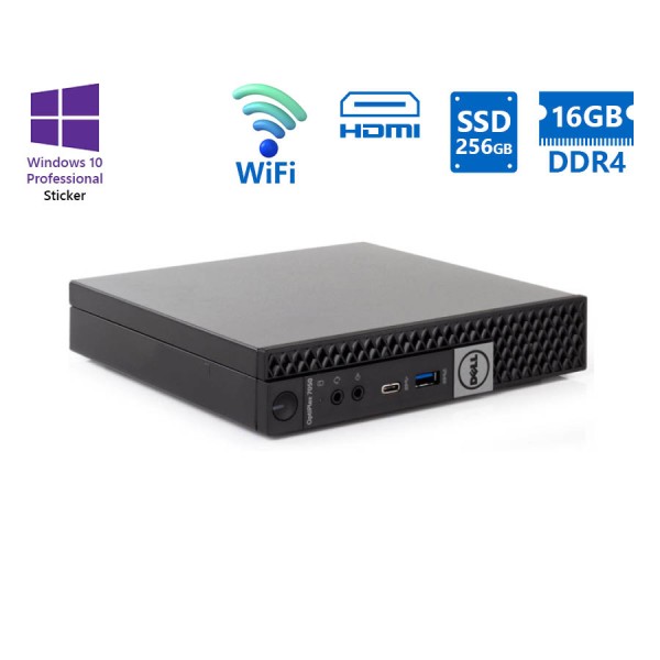 Dell Optiplex 7050 DM WiFi i7-7700T/16GB DDR4/256GB SSD/No ODD/10P Grade A Refurbished PC