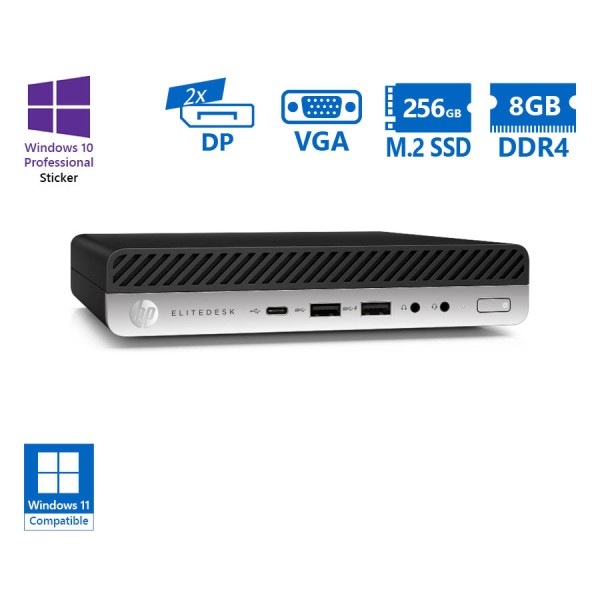 HP EliteDesk 800G4 DM i5-8500/8GB DDR4/256GB M.2 SSD/No ODD/10P Grade A Refurbished PC HP EliteDesk 800G4 DM i5-8500/8GB DDR4/256GB M.2 SSD/No ODD/10P Grade A Refurbished PC