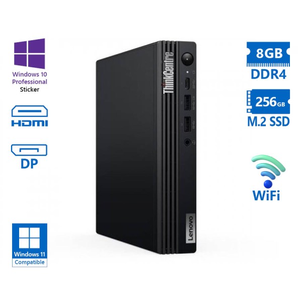 Lenovo ThinkCentre M70q WiFi Tiny i5-10400T/8GB DDR4/256GB M.2 SSD/No ODD/10P Grade A Refurbished PC