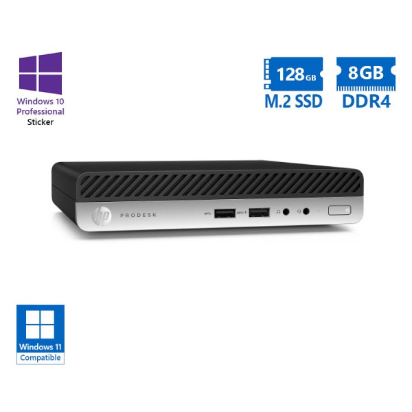 HP ProDesk 400G4 DM i3-8100T/8GB DDR4/128GB M.2 SSD/No ODD/10P Grade A Refurbished PC
