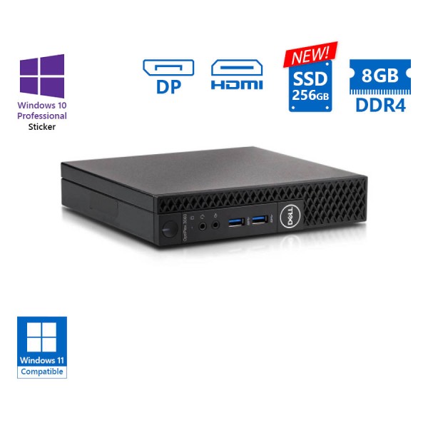Dell Optiplex 3060 DM i5-8400T/8GB DDR4/256GB SSD New/No ODD/10P Grade A Refurbished PC Dell Optiplex 3060 DM i5-8400T/8GB DDR4/256GB SSD New/No ODD/10P Grade A Refurbished PC