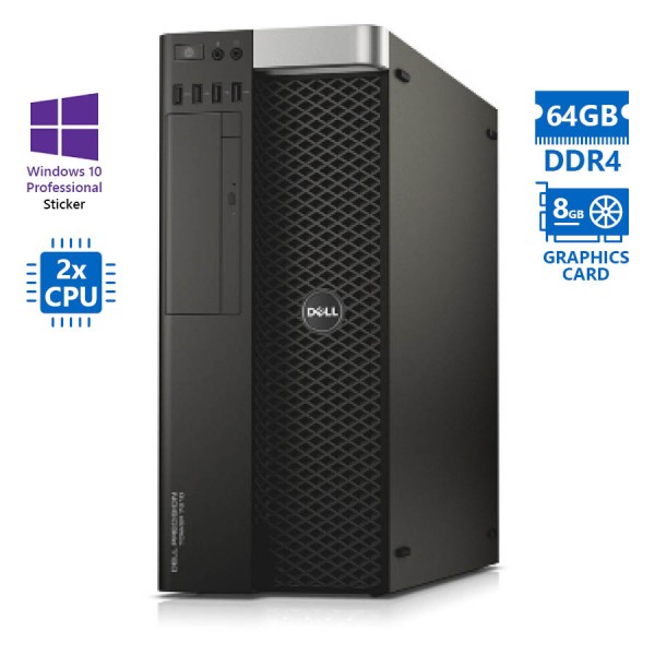 Dell Precision 7810 Tower Xeon 2xE5-2650v3(10-Cores)/64GB DDR4/1TB/Nvidia 8GB/DVD/10P Grade A Workst Dell Precision 7810 Tower Xeon 2xE5-2650v3(10-Cores)/64GB DDR4/1TB/Nvidia 8GB/DVD/10P Grade A Workst