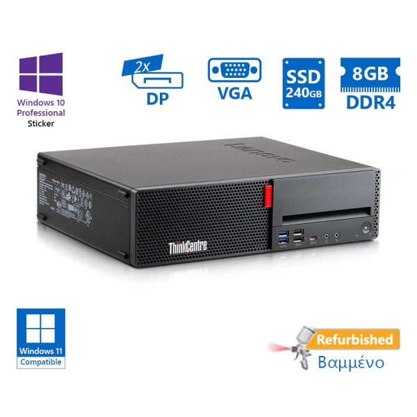 Lenovo M720s SFF i3-8100/8GB DDR4/240GB SSD/DVD/10P Grade A+ Refurbished PC