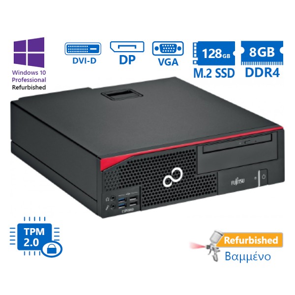 Fujitsu D556/2 SFF i5-7400/8GB DDR4/128GB M.2 SSD/DVD/10P Grade A+ Refurbished PC