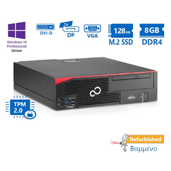 Fujitsu D757 SFF i5-7400/8GB DDR4/128GB M.2 SSD/No ODD/10P Grade A+ Refurbished PC