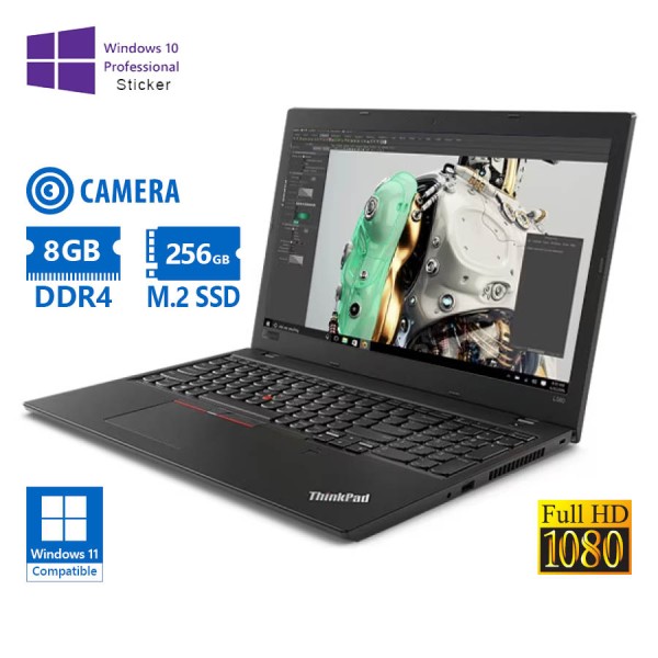 Lenovo (A-) ThinkPad L580 i5-8250U/15.6``FHD/8GB DDR4/256GB M.2 SSD/No ODD/Camera/10P Grade A- Refur