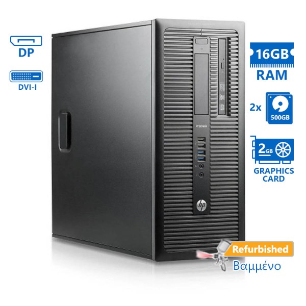 HP 800G1 Tower i7-4770/16GB DDR3/2x 500GB/Nvidia 2GB/DVD/Grade A+ Refurbished PC