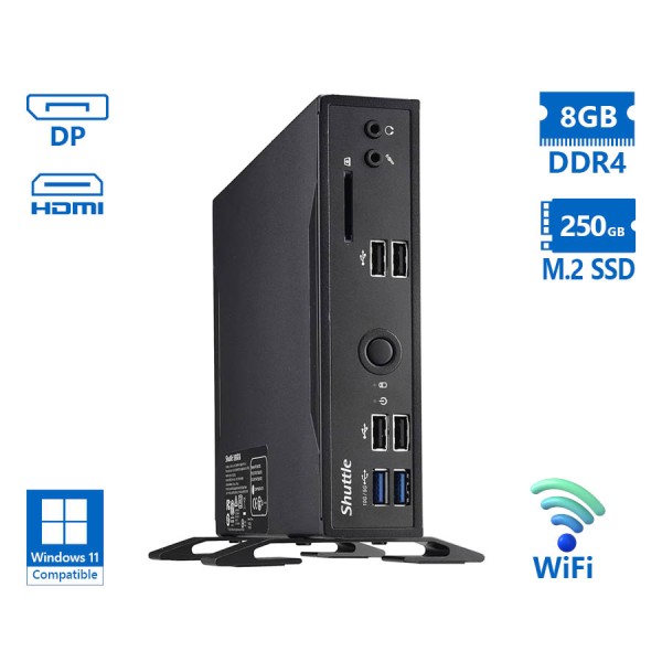 Shuttle DS10U Tiny WiFi i5-8265U/8GB DDR4/250GB M.2 SSD/No ODD/Grade A Refurbished PC Shuttle DS10U Tiny WiFi i5-8265U/8GB DDR4/250GB M.2 SSD/No ODD/Grade A Refurbished PC