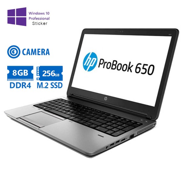 HP ProBook 650 G3 i5-7200U/15.6``/8GB DDR4/256GB M.2 SSD/DVD/Camera/10P Grade A Refurbished Laptop