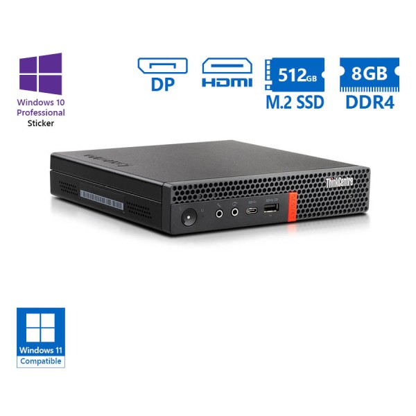 Lenovo ThinkCentre M720q Tiny i5-8500T/8GB DDR4/512GB M.2 SSD/No ODD/10P Grade A Refurbished PC