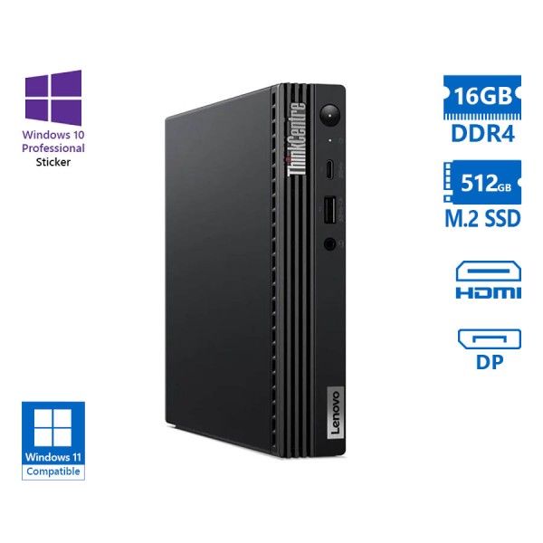 Lenovo ThinkCentre M75q Gen2 Tiny AMD Ryzen 5Pro 4650GE/16GB DDR4/512GB M.2 SSD/No ODD/10P Grade A R