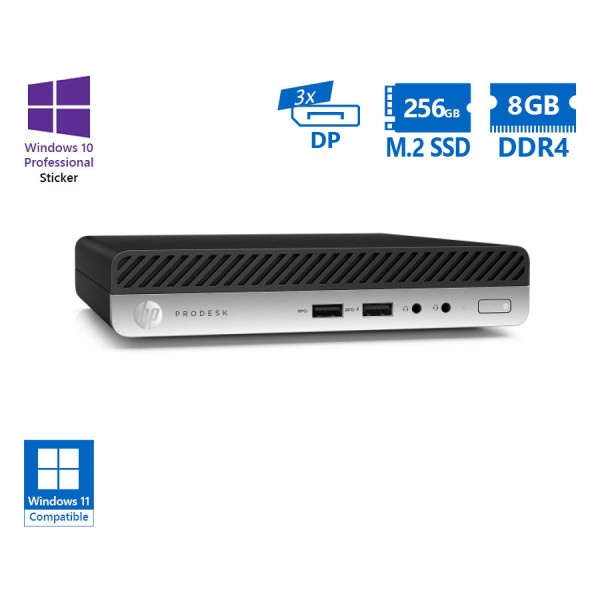HP ProDesk 400G5 DM i7-8700T/8GB DDR4/256GB M.2 SSD/No ODD/10P Grade A Refurbished PC
