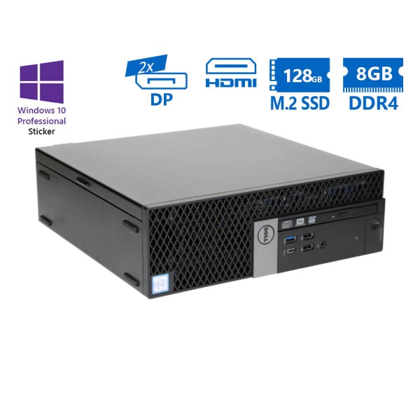 Dell 7050 SFF i5-6500/8GB DDR4/128GB M.2 SSD/No ODD/10P Grade A Refurbished PC