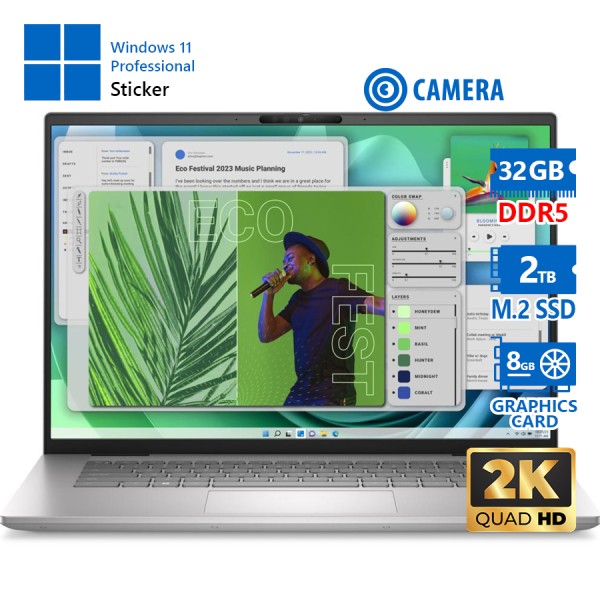 Dell Inspiron 7630 i7-13620Η/16``QHD 2.5k/32GB DDR5/2TB M.2 SSD/No ODD/GeForce RTX 4060 MAX-Q (8GB)/