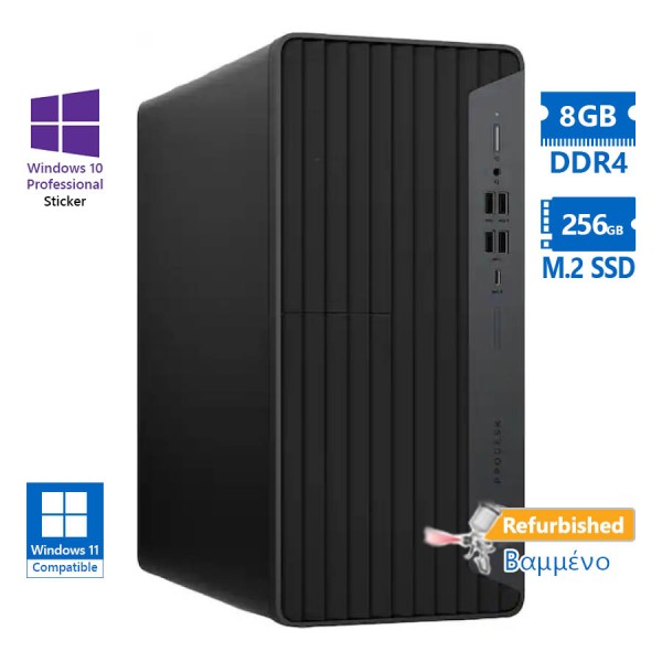 HP 600G6 Tower i3-10100/8GB DDR4/256GB M.2 SSD/No ODD/10P Grade A+ Refurbished PC