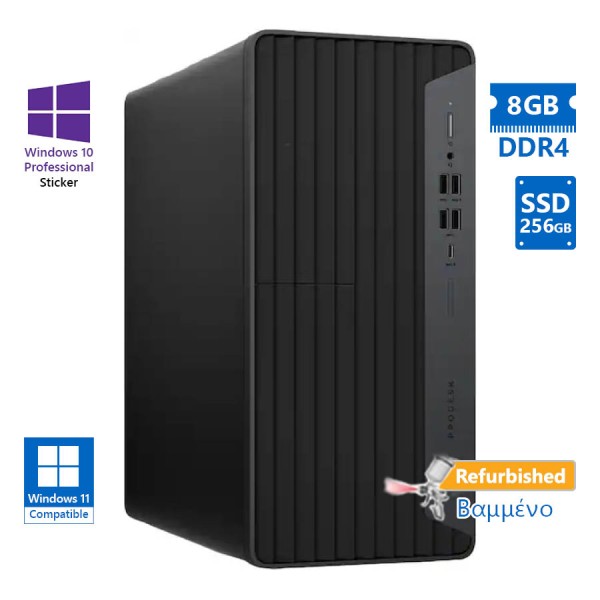HP 600G6 Tower i3-10100/8GB DDR4/256GB SSD/No ODD/10P Grade A+ Refurbished PC