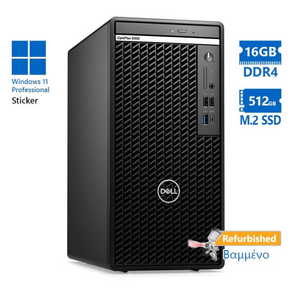 Dell 5000 Tower i5-12500/16GB DDR4/512GB M.2 SSD/No ODD/11P Grade A+ Refurbished PC