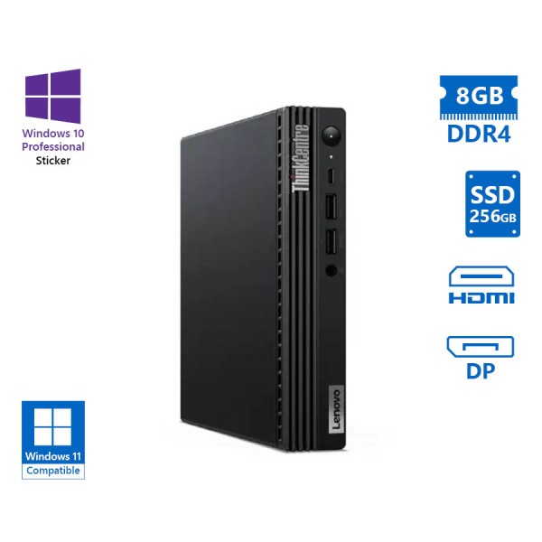 Lenovo ThinkCentre M80q Tiny i5-10500T/8GB DDR4/256GB SSD/No ODD/10P Grade A Refurbished PC