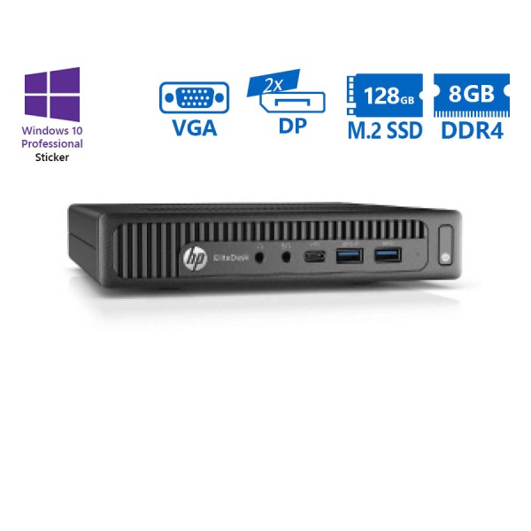 HP EliteDesk 800G2 DM i5-6500/8GB DDR4/128GB M.2 SSD/No ODD/10P Grade A Refurbished PC