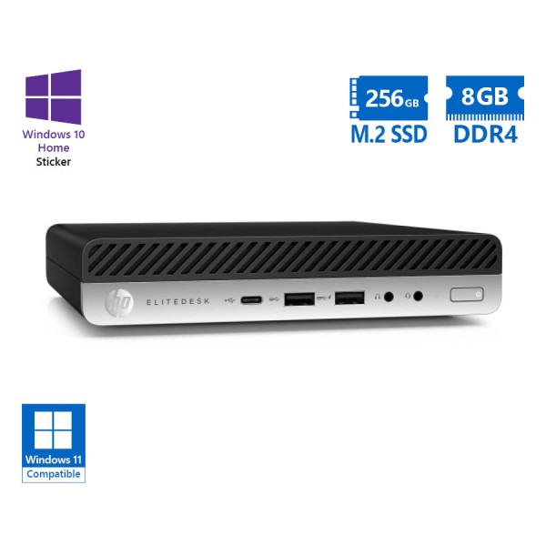 HP EliteDesk 800G5 DM i5-9500T/8GB DDR4/256GB M.2 SSD/No ODD/10H Grade A Refurbished PC