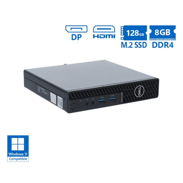 Dell Optiplex 3080 DM Pentium Gold G6400T/8GB DDR4/128GB M.2 SSD/No ODD/Grade A Refurbished PC