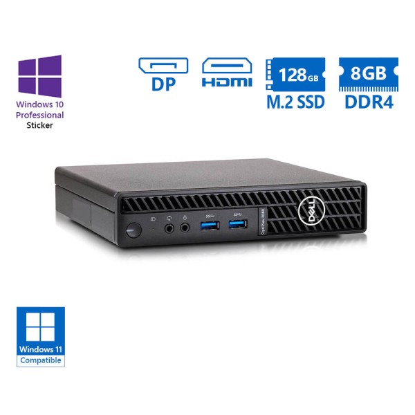 Dell Optiplex 5080 DM Pentium Gold G6400T/8GB DDR4/128GB M.2 SSD/No ODD/10P Grade A Refurbished PC