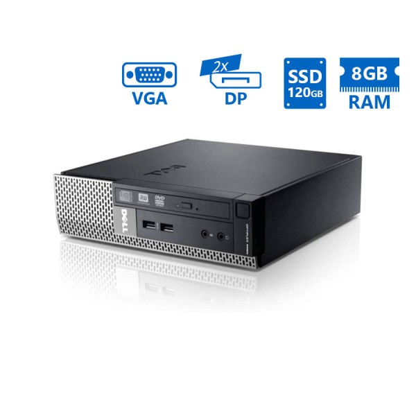 Dell 9020 USFF i5-4690S/8GB DDR3/120GB SSD/DVD/8P Grade A Refurbished PC