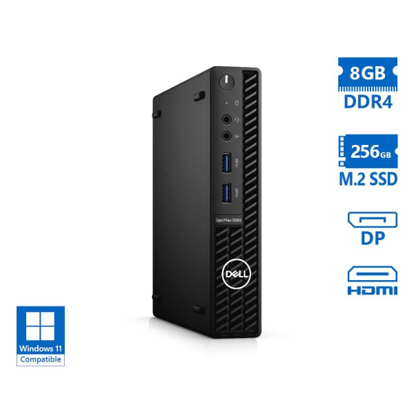 Dell Optiplex 3080 DM i3-10105T/8GB DDR4/256GB M.2 SSD/No ODD/Grade A Refurbished PC