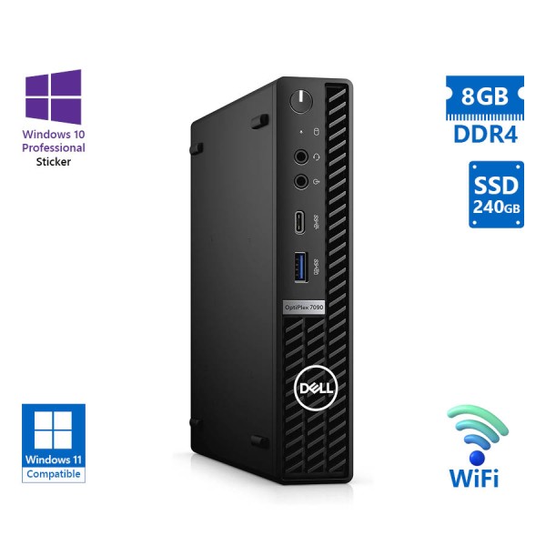 Dell Optiplex 7090 DM WiFi i5-10500T/8GB DDR4/240GB SSD/No ODD/10P Grade A Refurbished PC