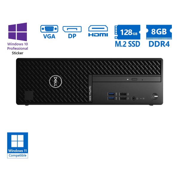 Dell 3080 SFF i3-10100/8GB DDR4/128GB M.2 SSD/DVD/10P Grade A Refurbished PC Dell 3080 SFF i3-10100/8GB DDR4/128GB M.2 SSD/DVD/10P Grade A Refurbished PC