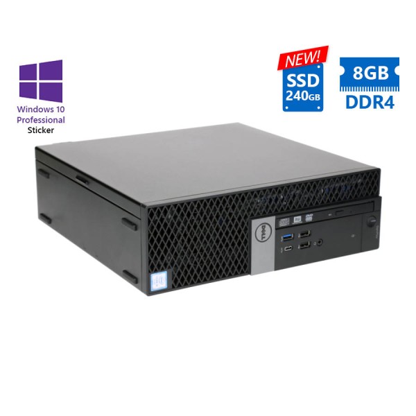 Dell 7050 SFF i5-6500/8GB DDR4/240GB SSD New/No ODD/10P Grade A Refurbished PC
