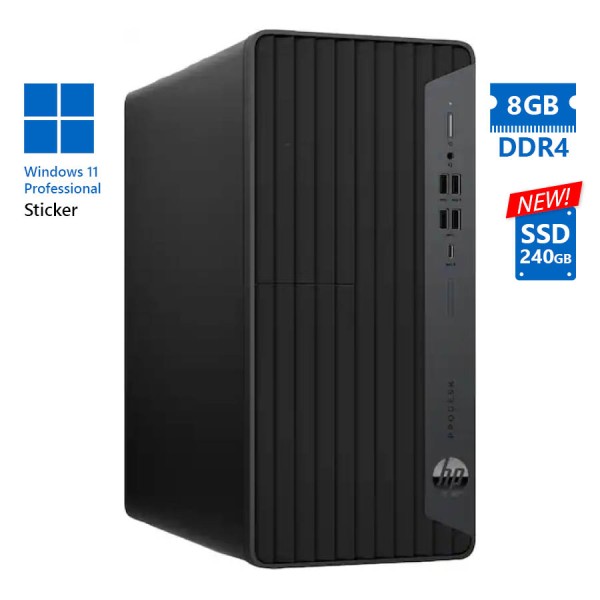 HP 600G6 Tower i3-10100/8GB DDR4/240GB SSD New/No ODD/11P Grade A Refurbished PC