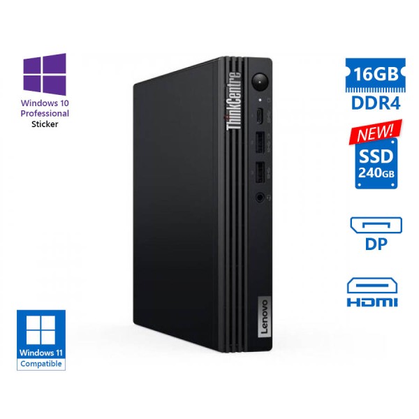 Lenovo ThinkCentre M70q Tiny i5-12500T/16GB DDR4/240GB SSD New/No ODD/10P Grade A Refurbished PC Lenovo ThinkCentre M70q Tiny i5-12500T/16GB DDR4/240GB SSD New/No ODD/10P Grade A Refurbished PC