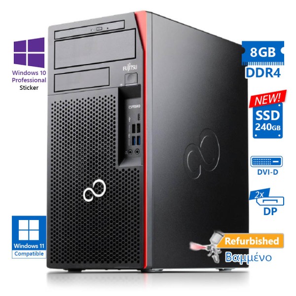 Fujitsu P758 Tower i5-8500/8GB DDR4/240GB SSD New/No ODD/10P Grade A+ Refurbished PC Fujitsu P758 Tower i5-8500/8GB DDR4/240GB SSD New/No ODD/10P Grade A+ Refurbished PC