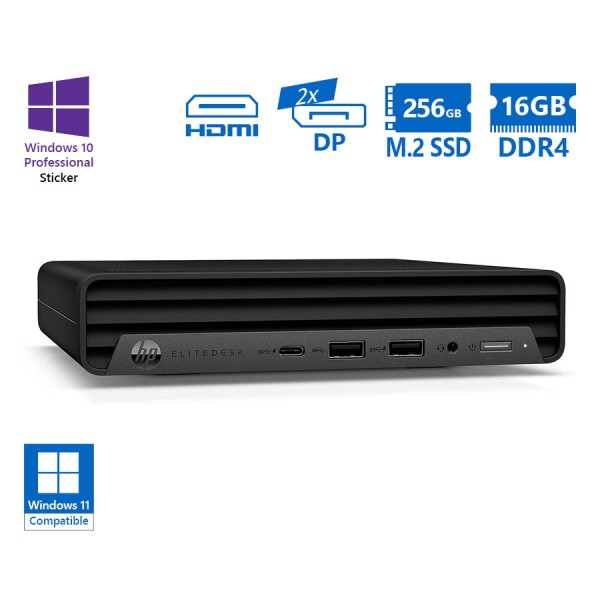 HP EliteDesk 800G6 DM i5-10500T/16GB DDR4/256GB M.2 SSD/No ODD/10P Grade A Refurbished PC HP EliteDesk 800G6 DM i5-10500T/16GB DDR4/256GB M.2 SSD/No ODD/10P Grade A Refurbished PC