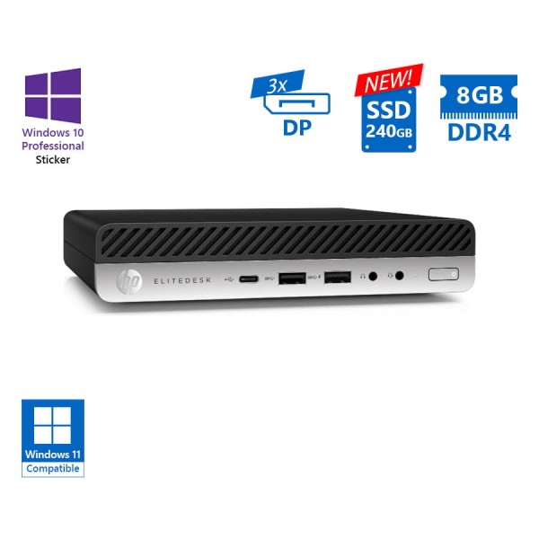 HP EliteDesk 705G5 DM AMD Ryzen 3 Pro 3200G/8GB DDR4/240GB SSD New/No ODD/10P Grade A Refurbished PC HP EliteDesk 705G5 DM AMD Ryzen 3 Pro 3200G/8GB DDR4/240GB SSD New/No ODD/10P Grade A Refurbished PC