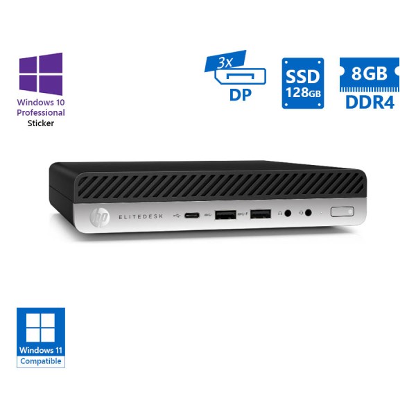 HP (A-) EliteDesk 705G5 DM AMD Ryzen 3 Pro 3200G/8GB DDR4/128GB SSD/No ODD/10P Grade A- Refurbished HP (A-) EliteDesk 705G5 DM AMD Ryzen 3 Pro 3200G/8GB DDR4/128GB SSD/No ODD/10P Grade A- Refurbished