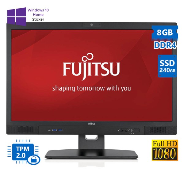 Fujitsu (B) Esprimo K557/24 AIO w/Monitor 24”FHD i5-7400T/8GB DDR4/240GB SSD/DVD/10H Grade B Refurbi