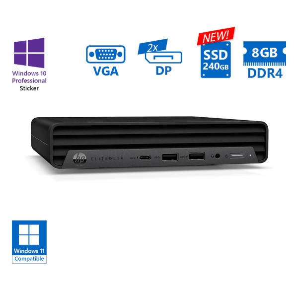 HP EliteDesk 800G6 DM i5-10500/8GB DDR4/240GB SSD New/No ODD/10P Grade A Refurbished PC HP EliteDesk 800G6 DM i5-10500/8GB DDR4/240GB SSD New/No ODD/10P Grade A Refurbished PC