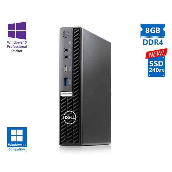 Dell Optiplex 7080 DM i5-10500T/8GB DDR4/240GB SSD New/No ODD/10P Grade A Refurbished PC Dell Optiplex 7080 DM i5-10500T/8GB DDR4/240GB SSD New/No ODD/10P Grade A Refurbished PC