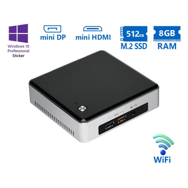 Intel NUC5i5RYK i5-5250U/8GB DDR3/512GB M.2 SSD/No ODD/10P Grade A Refurbished PC Intel NUC5i5RYK i5-5250U/8GB DDR3/512GB M.2 SSD/No ODD/10P Grade A Refurbished PC