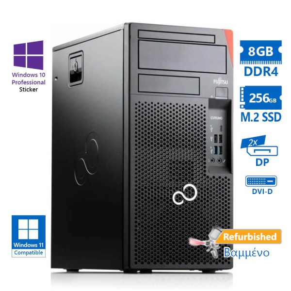 Fujitsu P958 Tower i7-8700/8GB DDR4/256GB M.2 SSD/DVD/10P Grade A+ Refurbished PC Fujitsu P958 Tower i7-8700/8GB DDR4/256GB M.2 SSD/DVD/10P Grade A+ Refurbished PC