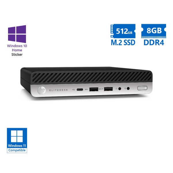 HP EliteDesk 800G4 DM i7-8700/8GB DDR4/512GB M.2 SSD/No ODD/10H Grade A Refurbished PC HP EliteDesk 800G4 DM i7-8700/8GB DDR4/512GB M.2 SSD/No ODD/10H Grade A Refurbished PC