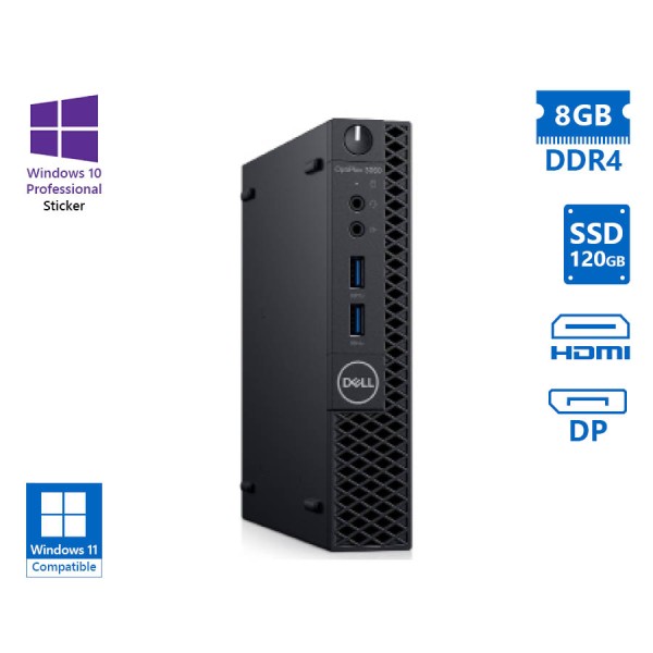 Dell Optiplex 3060 DM i3-8100T/8GB DDR4/120GB SSD/No ODD/10P Grade A Refurbished PC Dell Optiplex 3060 DM i3-8100T/8GB DDR4/120GB SSD/No ODD/10P Grade A Refurbished PC