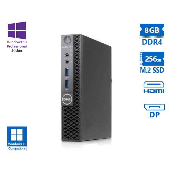 Dell Optiplex 3070 DM i3-8100T/8GB DDR4/256GB M.2 SSD/No ODD/10P Grade A Refurbished PC Dell Optiplex 3070 DM i3-8100T/8GB DDR4/256GB M.2 SSD/No ODD/10P Grade A Refurbished PC
