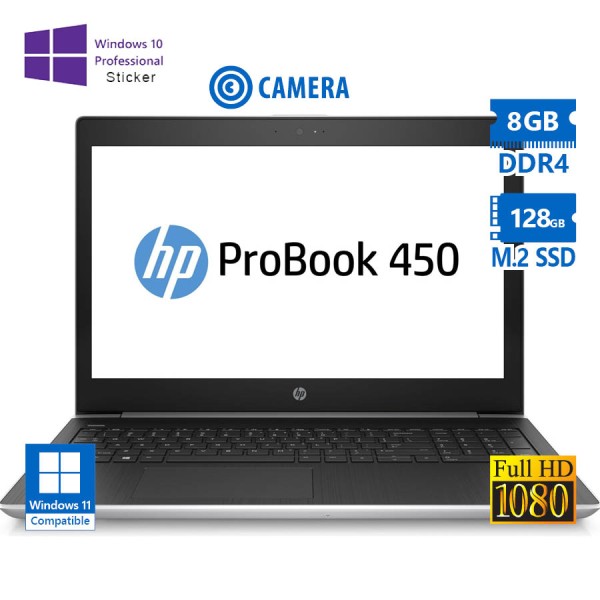 HP ProBook 450 G5 i5-8250U/15.6”FHD/8GB DDR4/128GB M.2 SSD/No ODD/Camera/10P Grade A Refurbished Lap HP ProBook 450 G5 i5-8250U/15.6”FHD/8GB DDR4/128GB M.2 SSD/No ODD/Camera/10P Grade A Refurbished Lap