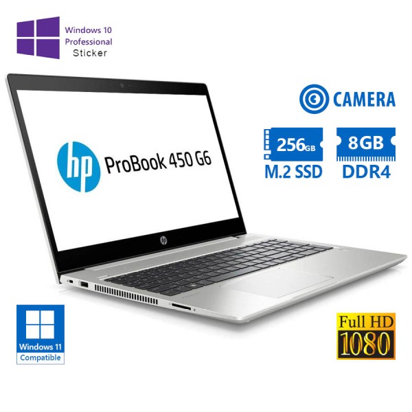 HP (A-) ProBook 450 G6 i5-8265U/15.6``FHD/8GB DDR4/256GB M.2 SSD/No ODD/Camera/10P Grade A- Refurbis HP (A-) ProBook 450 G6 i5-8265U/15.6``FHD/8GB DDR4/256GB M.2 SSD/No ODD/Camera/10P Grade A- Refurbis