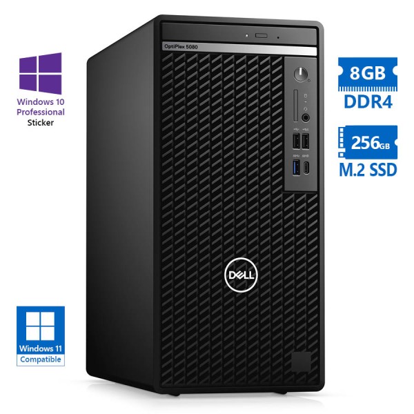 Dell 5080 Tower i5-10600/8GB DDR4/256GB M.2 SSD/No ODD/10P Grade A+ Refurbished PC Dell 5080 Tower i5-10600/8GB DDR4/256GB M.2 SSD/No ODD/10P Grade A+ Refurbished PC