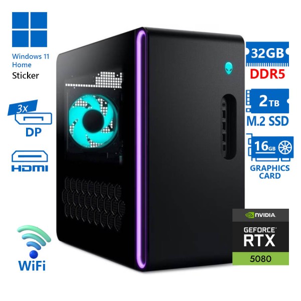 Dell Gaming AlienWare Aurora ACT1250 WiFi Tower Ultra 7 265KF/32GB DDR5/2TB M.2 SSD/Nvidia Geforce R