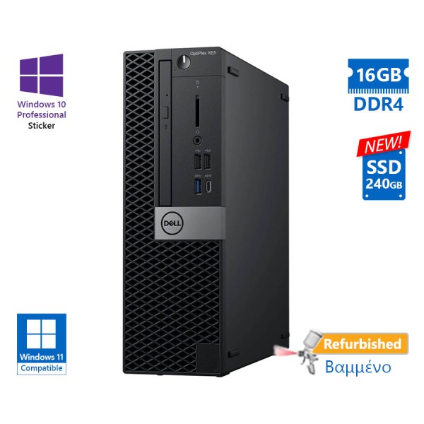 Dell XE3 SFF i7-8700/16GB DDR4/240GB SSD New/No ODD/10P Grade A+ Refurbished PC Dell XE3 SFF i7-8700/16GB DDR4/240GB SSD New/No ODD/10P Grade A+ Refurbished PC